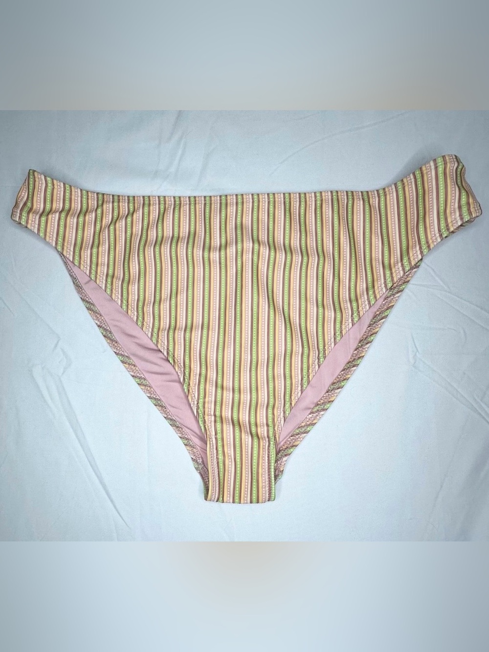 Dippin' Daisy's Pastel Striped Bikini Bottom in Pink and Lime